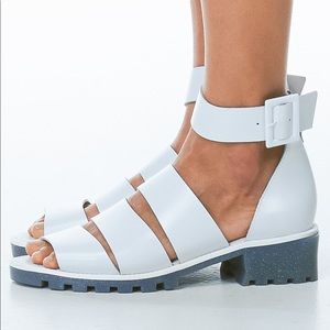 Miista Penny white ankle strap jelly sandals
